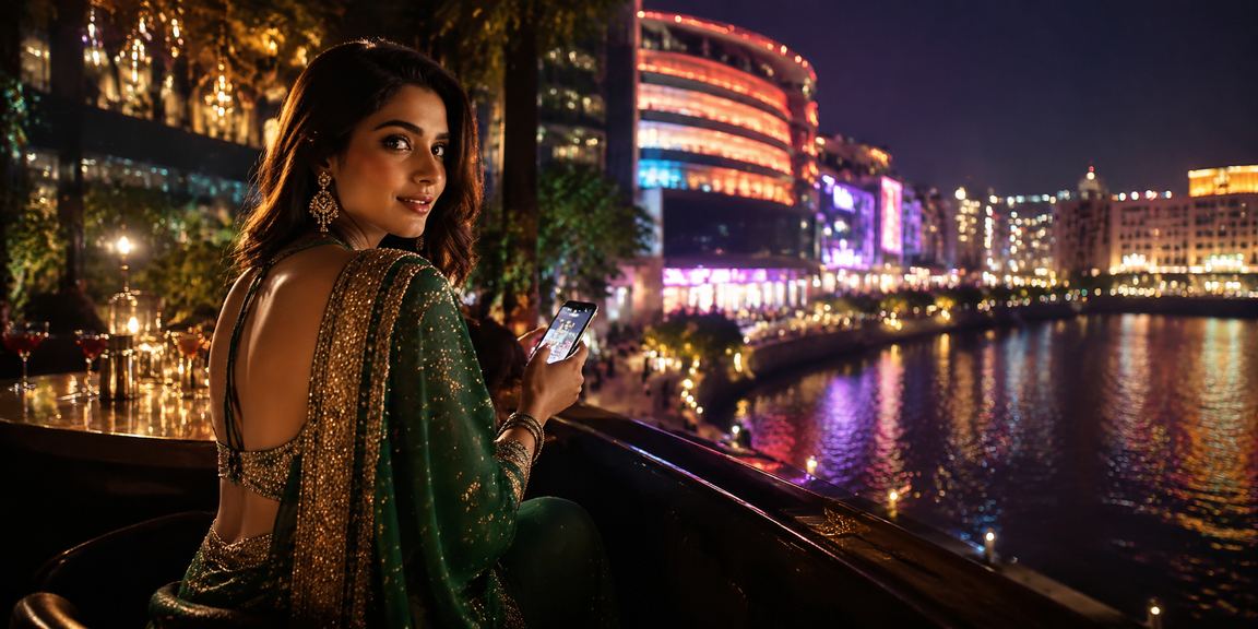 Glamorous lifestyle scene related to q600f VIP members in Indian metro cities